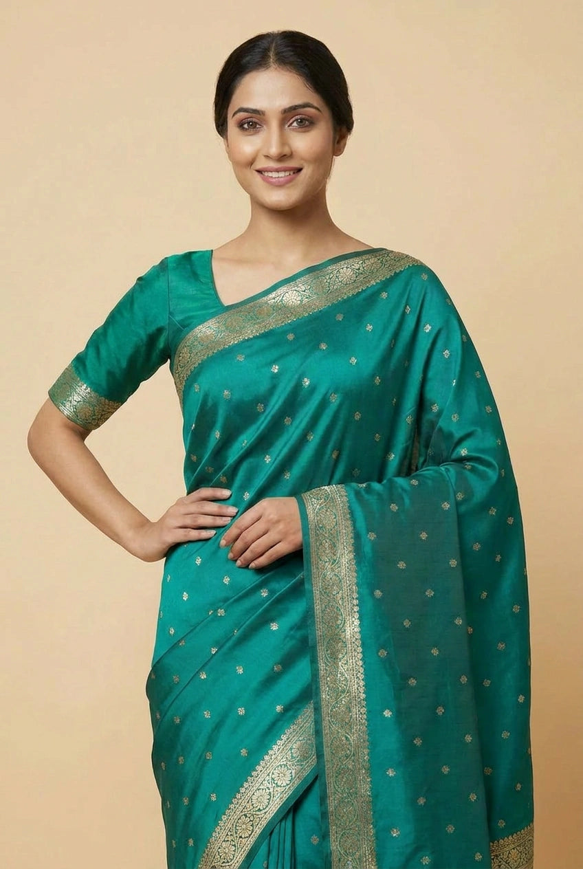 Katan Silk Banarasi Saree with Tilfi Work for Festive Pujas