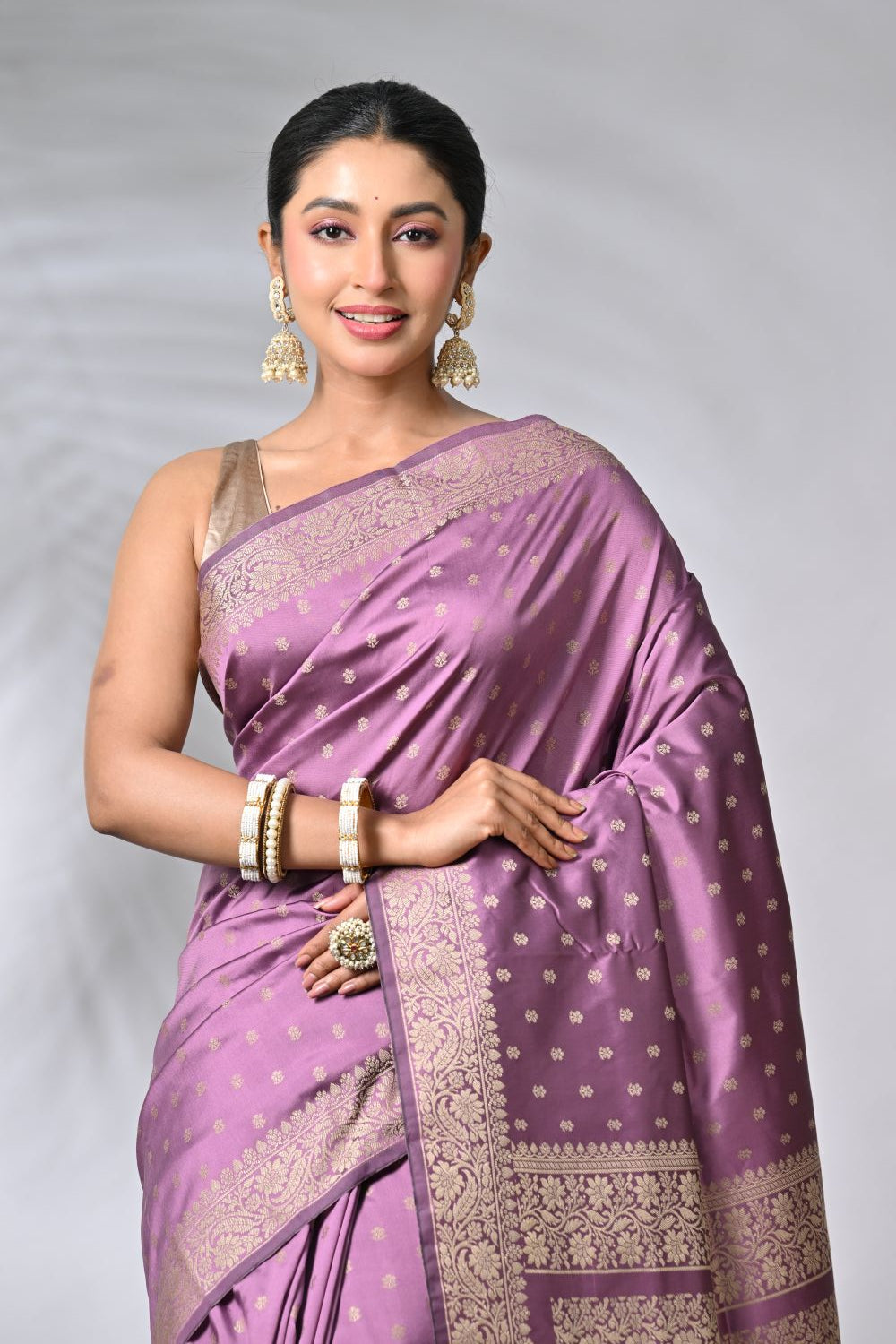 Mauve Silk Katan Sarees