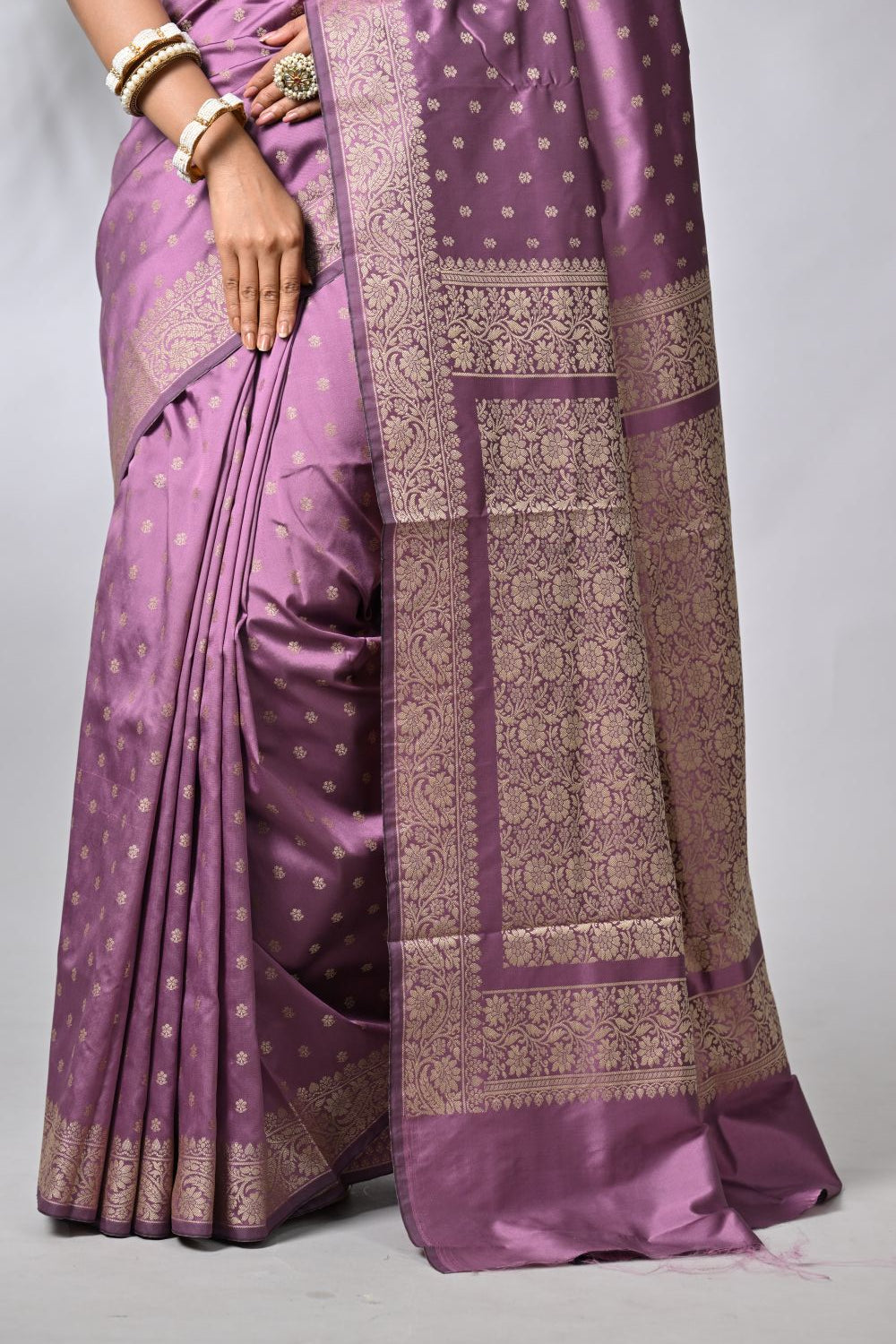 Mauve Silk Katan Sarees