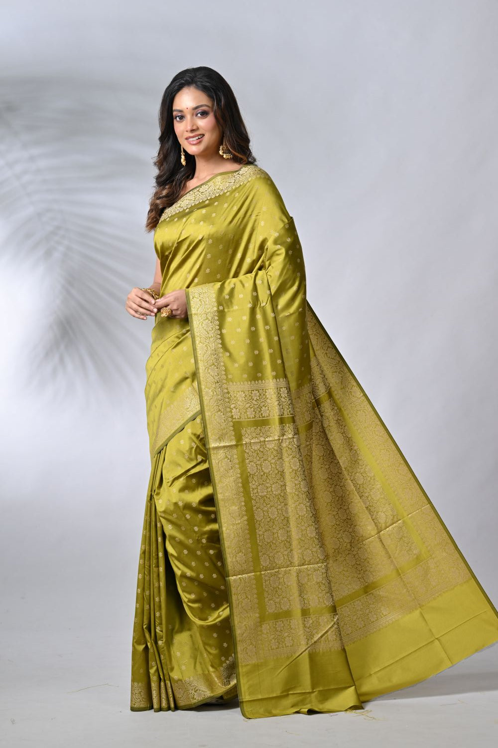 Mehandi Silk Katan Sarees