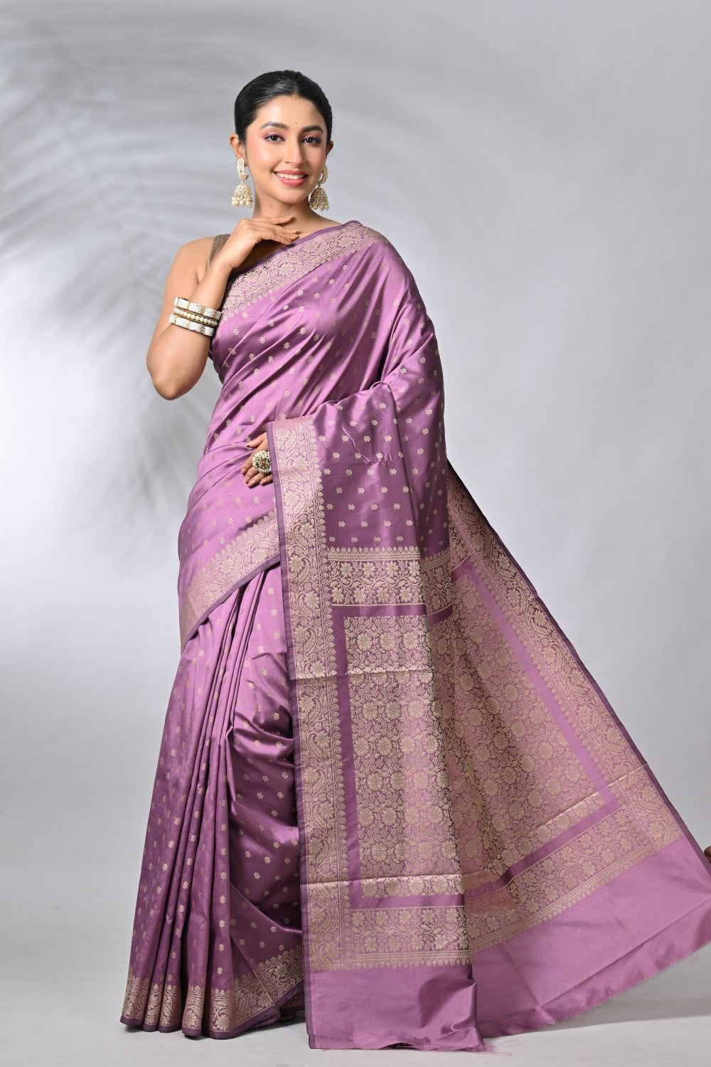 Mauve Silk Katan Sarees