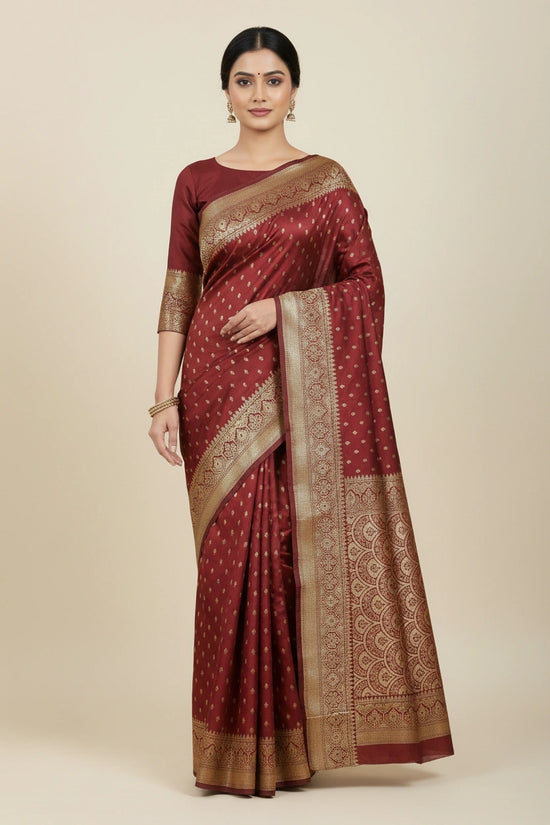 Handcrafted Pure Silk Katan Banarasi Silk Saree - Rama Blue | Rangoli