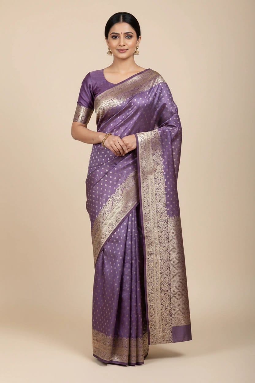 Traditional Silk Katan South Silk Saree - Rangoli Sarees