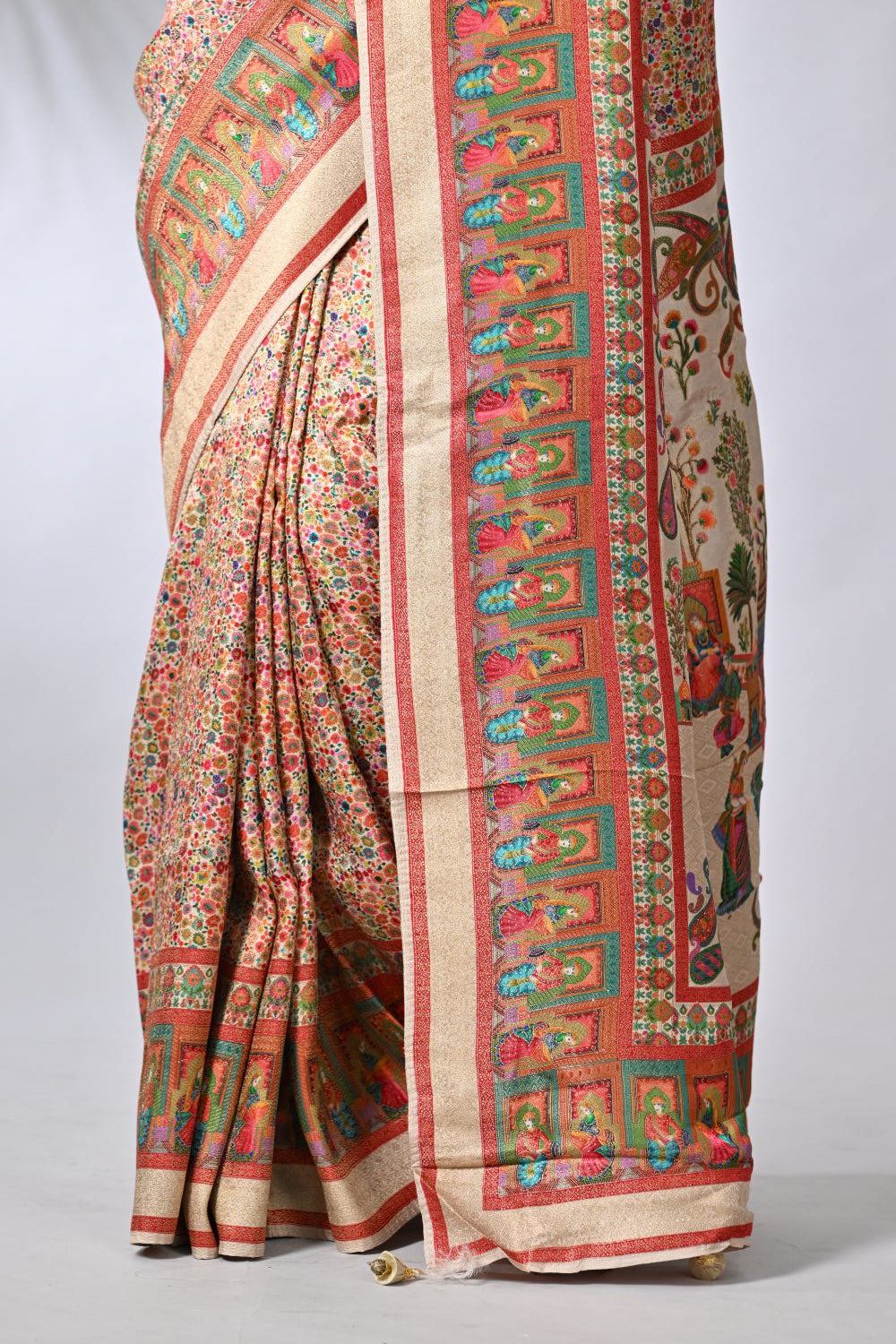 Beige Dola Silk Saree