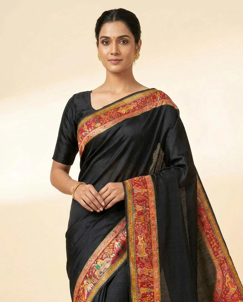 Dola Silk Handloom Banarasi Saree with Woven Zari Brocade view 2