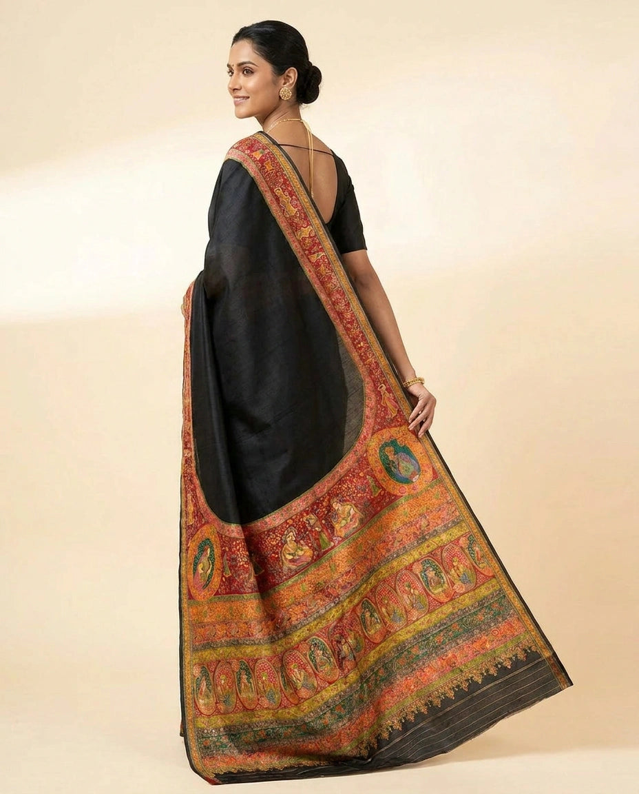 Dola Silk Handloom Banarasi Saree with Woven Zari Brocade view 4