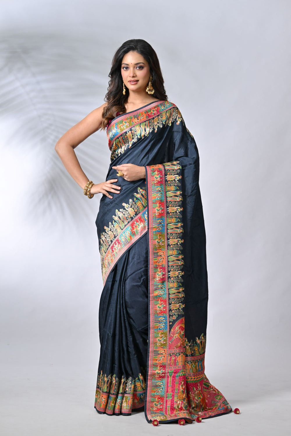 Black Kani Silk Katan Saree