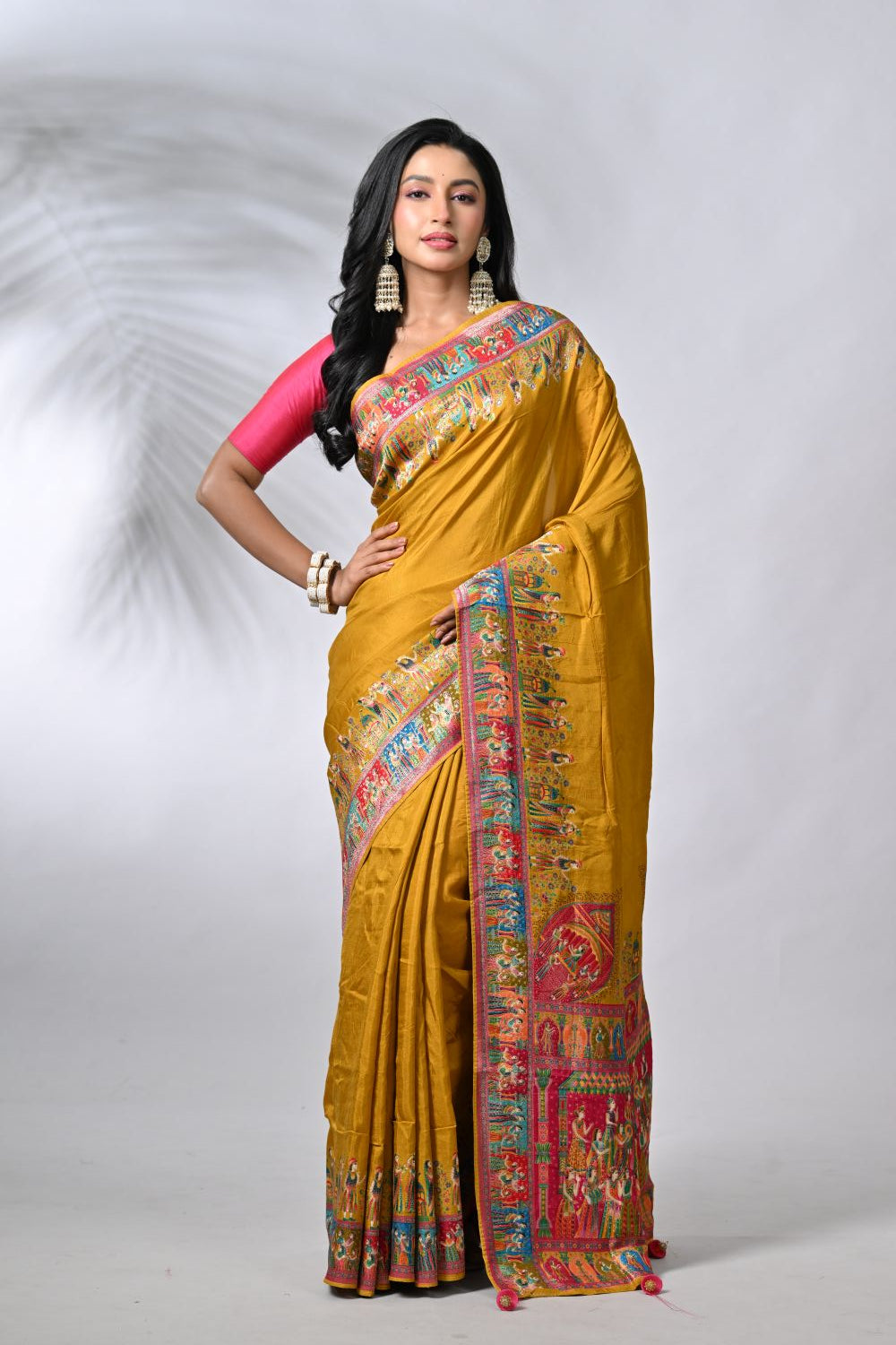 Mustard Silk Katan Sarees
