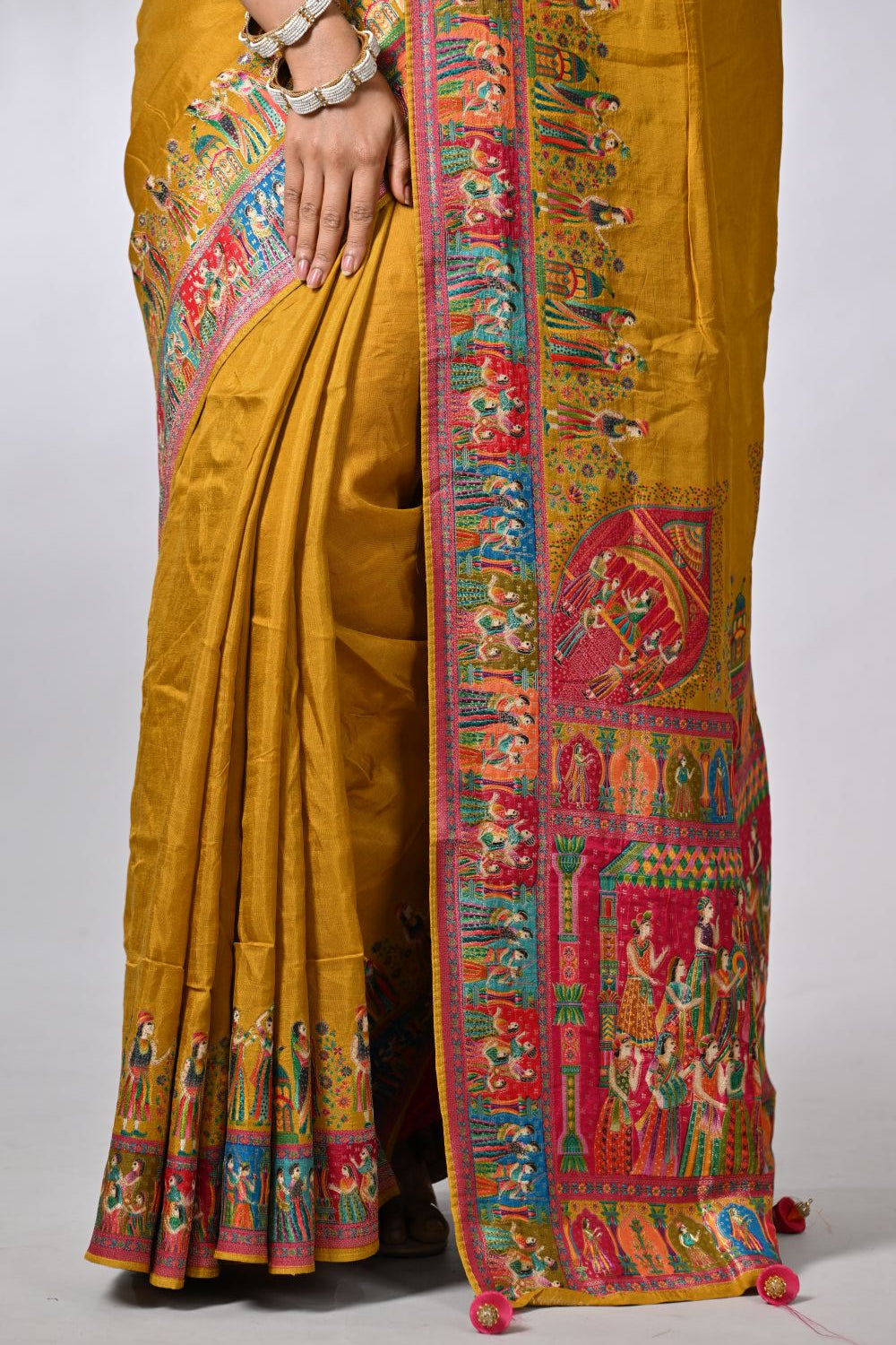 Mustard Silk Katan Sarees