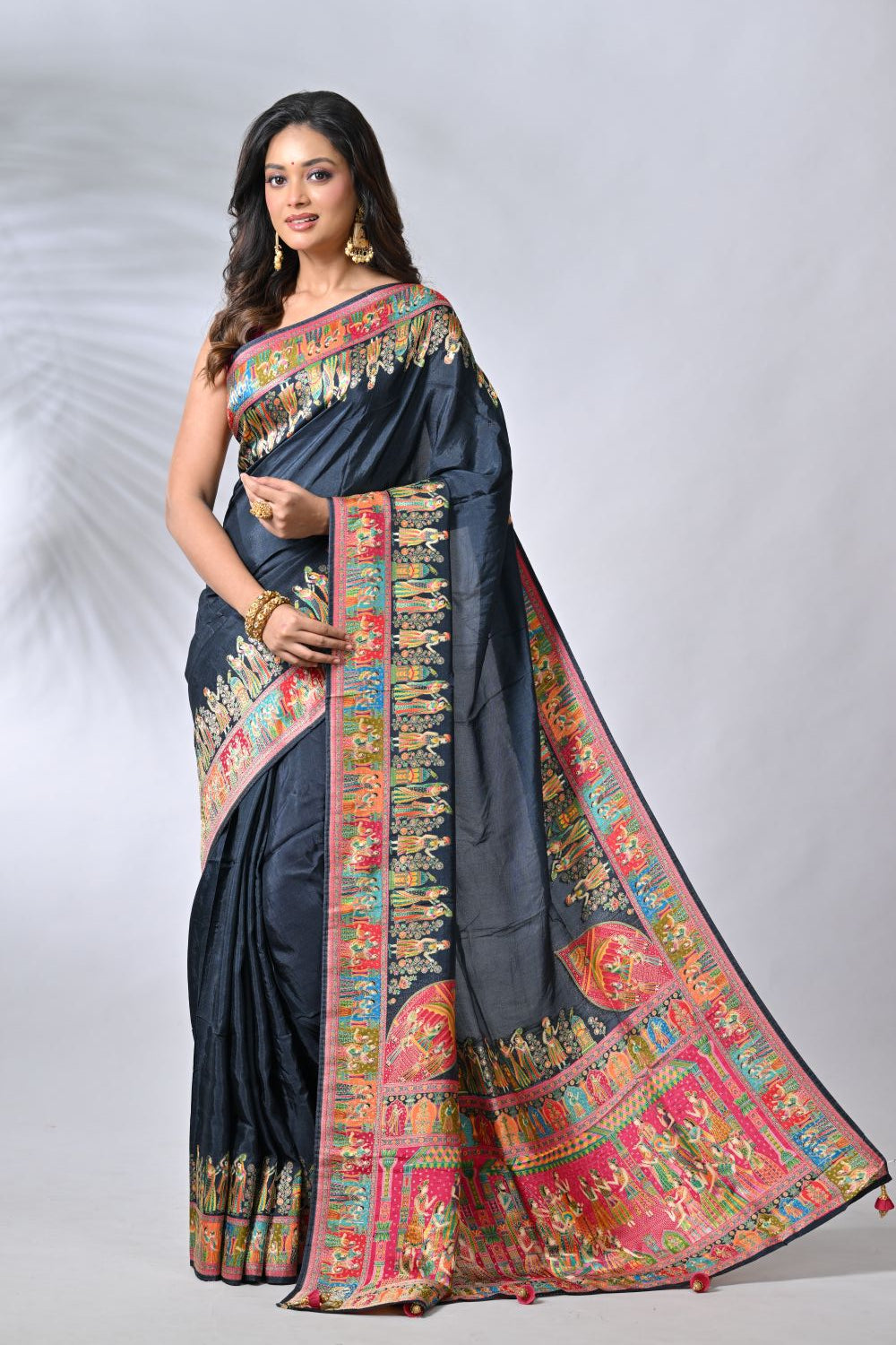Black Kani Silk Katan Saree