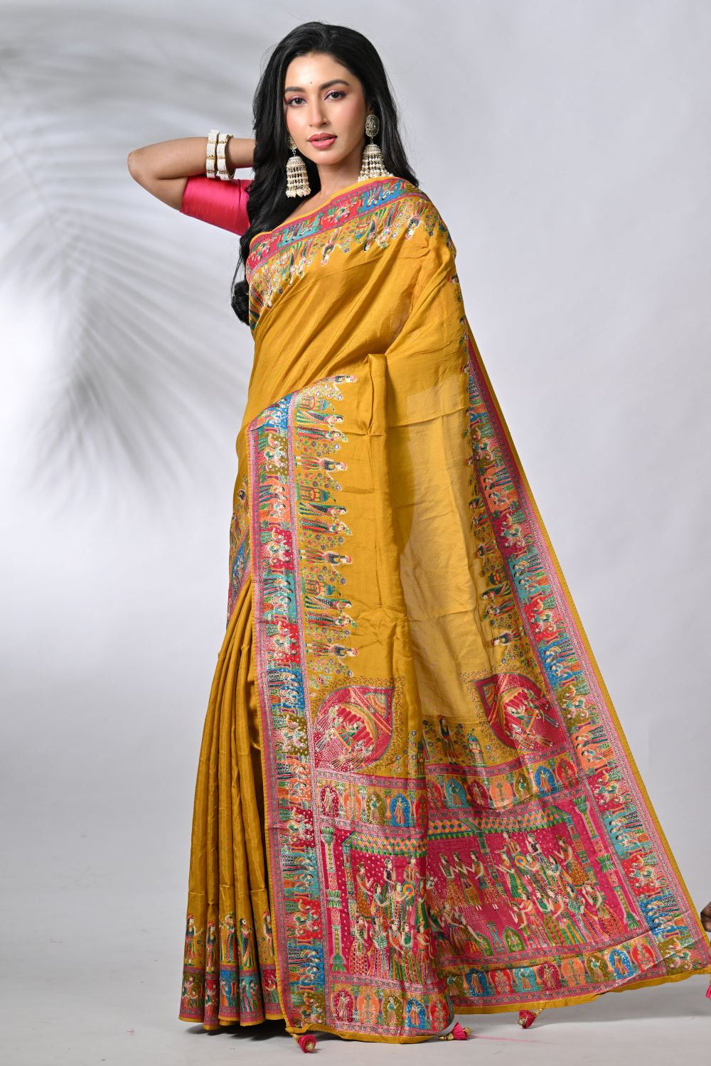 Mustard Silk Katan Sarees