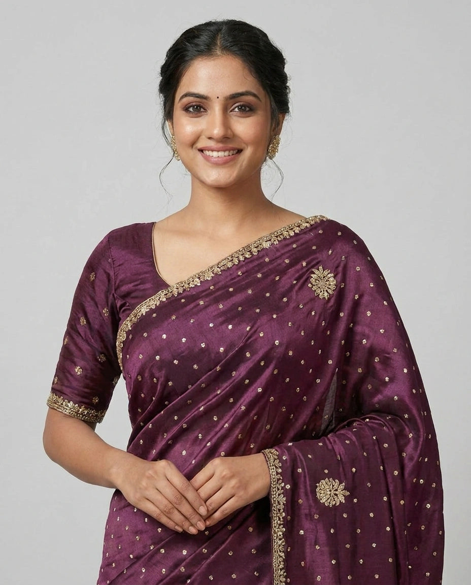 Ho Silk Saree with Resham Embroidery