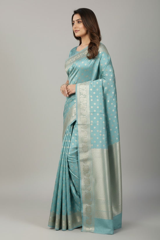 Handcrafted Pure Tussar Silk South Indian Woven Silk Saree - Gajari | Rangoli