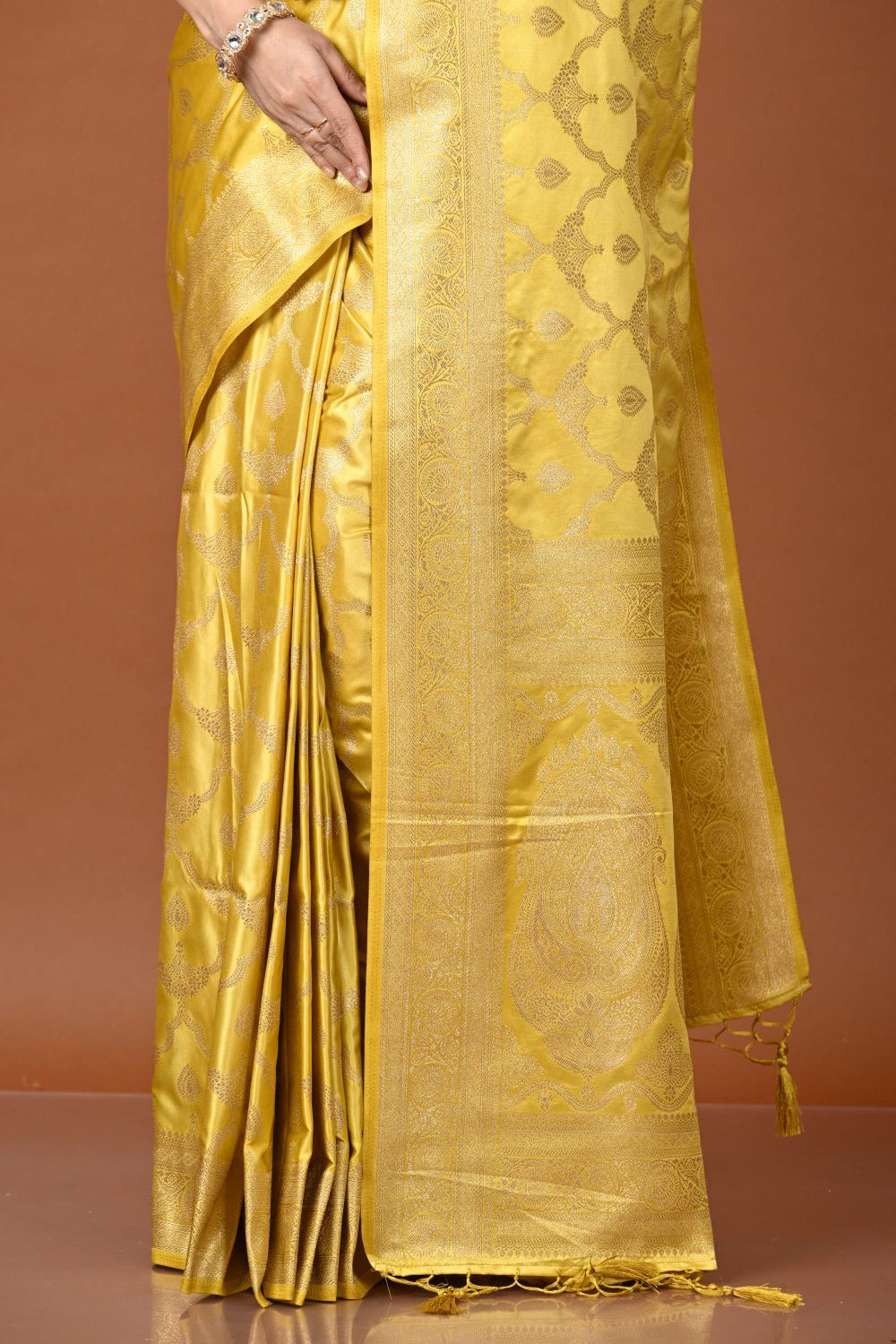 Mustard Masru Silk South Weave Saree