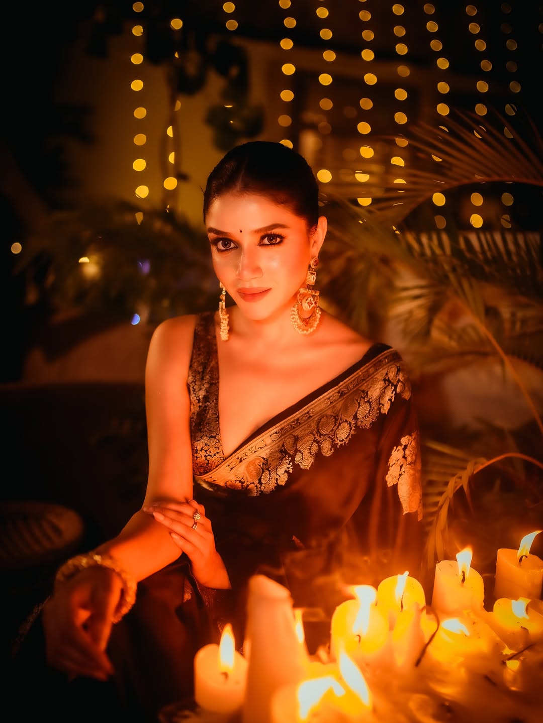 Rangoli Black Mashru Silk Saree with Antique Gold Woven Border