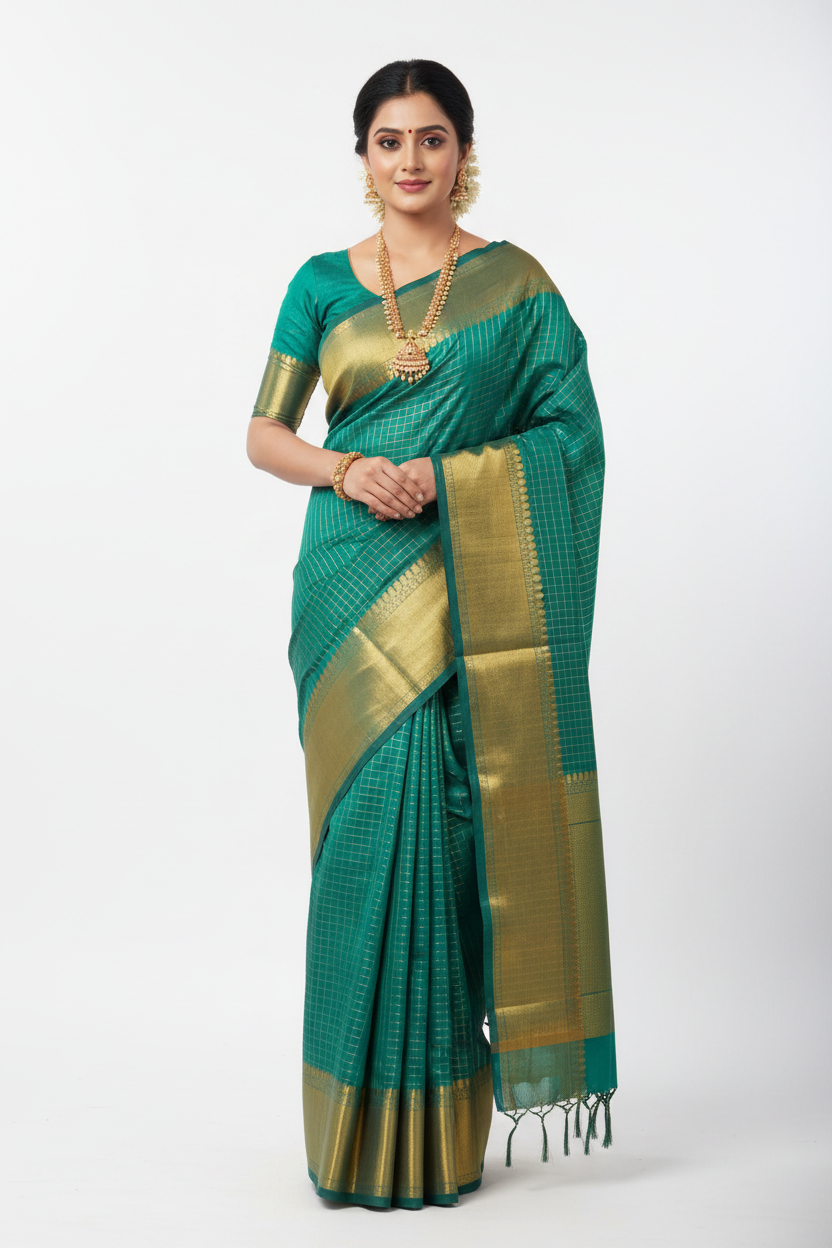 Heritage Zari Cotton Banarasi Saree – Evening Wear