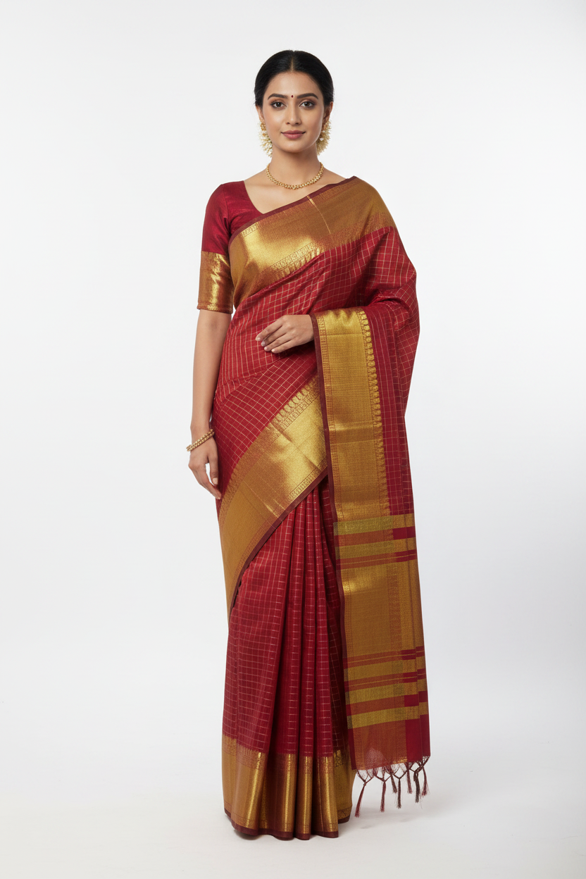 Heritage Zari Cotton Banarasi Saree – Evening Wear