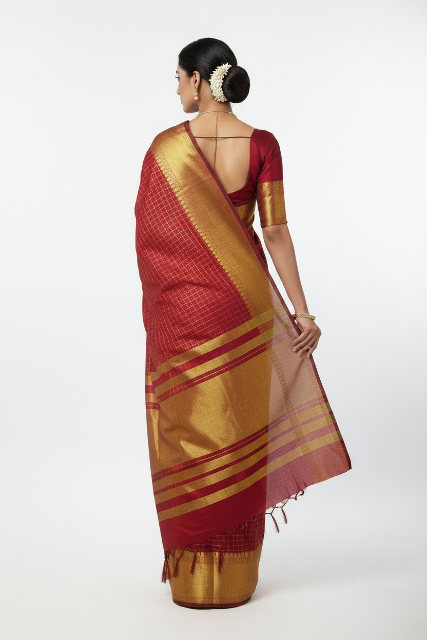 Heritage Zari Cotton Banarasi Saree – Evening Wear