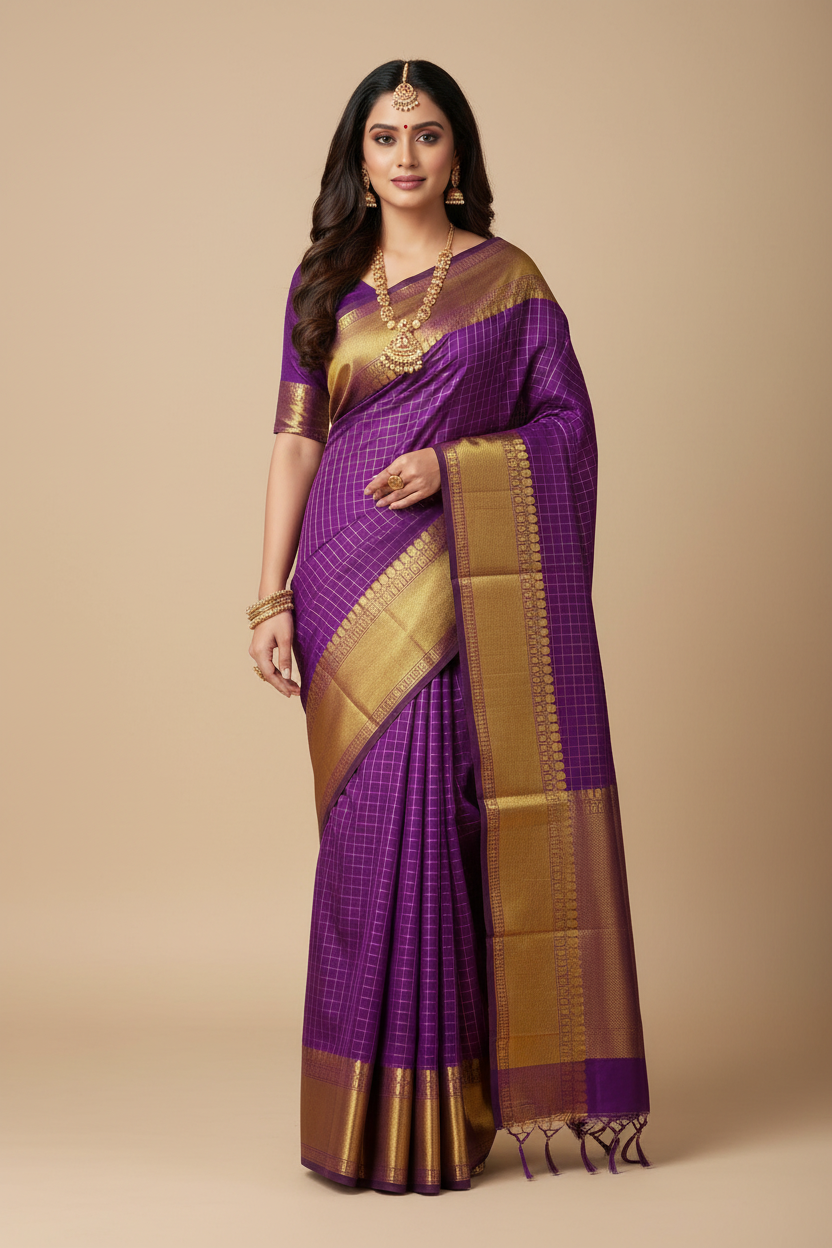 Heritage Zari Cotton Banarasi Saree – Evening Wear