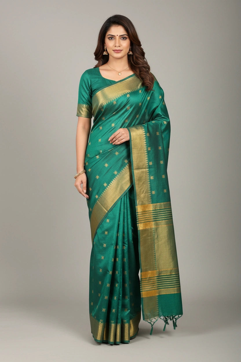 Woven Kosa silk Chapa Weave Saree - Rangoli Sarees