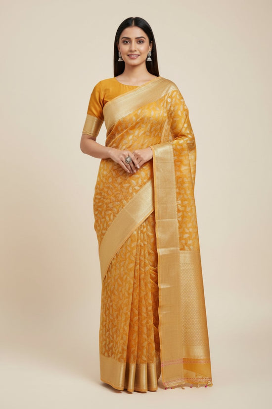 Heritage Zari Cotton Banarasi Saree - Rangoli Sarees