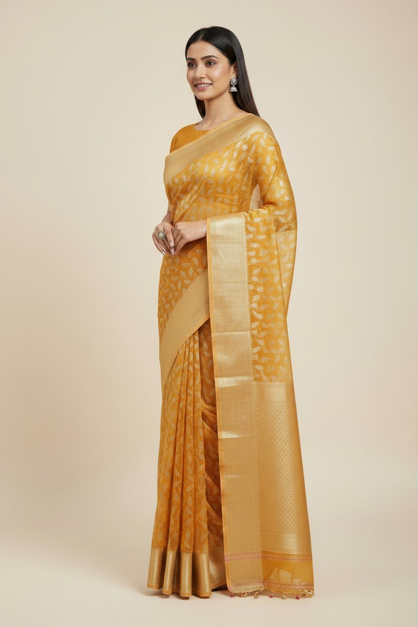 Heritage Zari Cotton Banarasi Saree - Rangoli Sarees