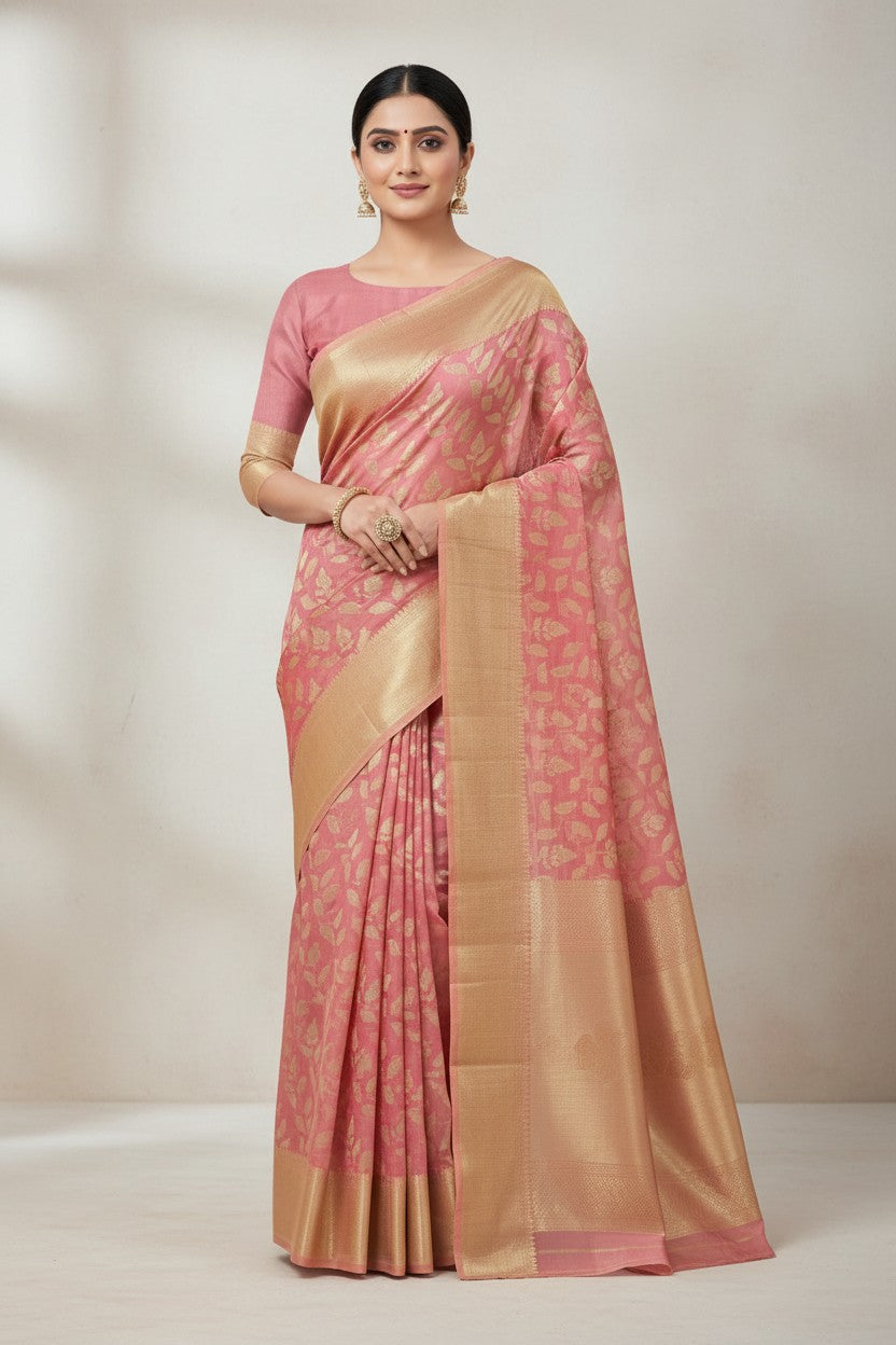 Heritage Zari Cotton Banarasi Saree - Rangoli Sarees