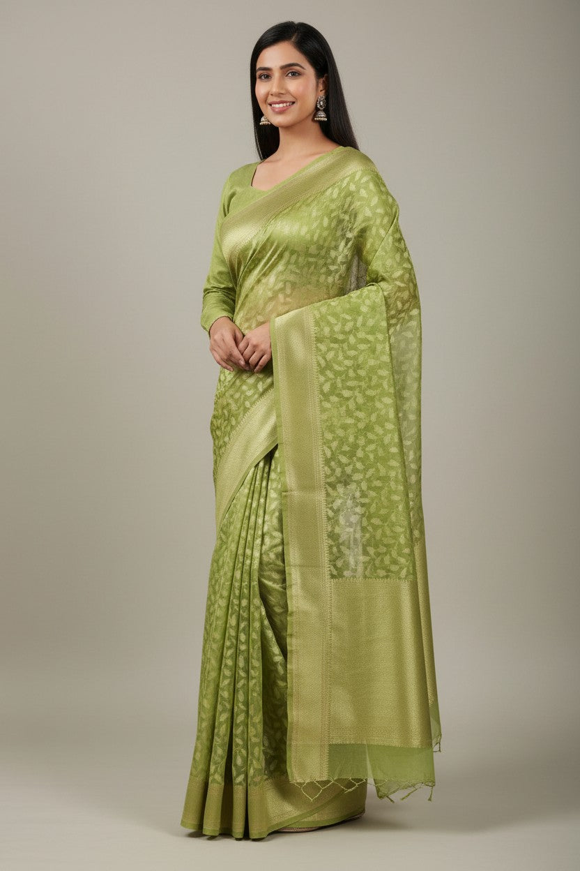 Heritage Zari Cotton Banarasi Saree - Rangoli Sarees