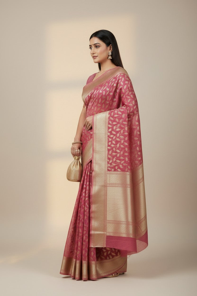 Heritage Zari Cotton Banarasi Saree - Rangoli Sarees