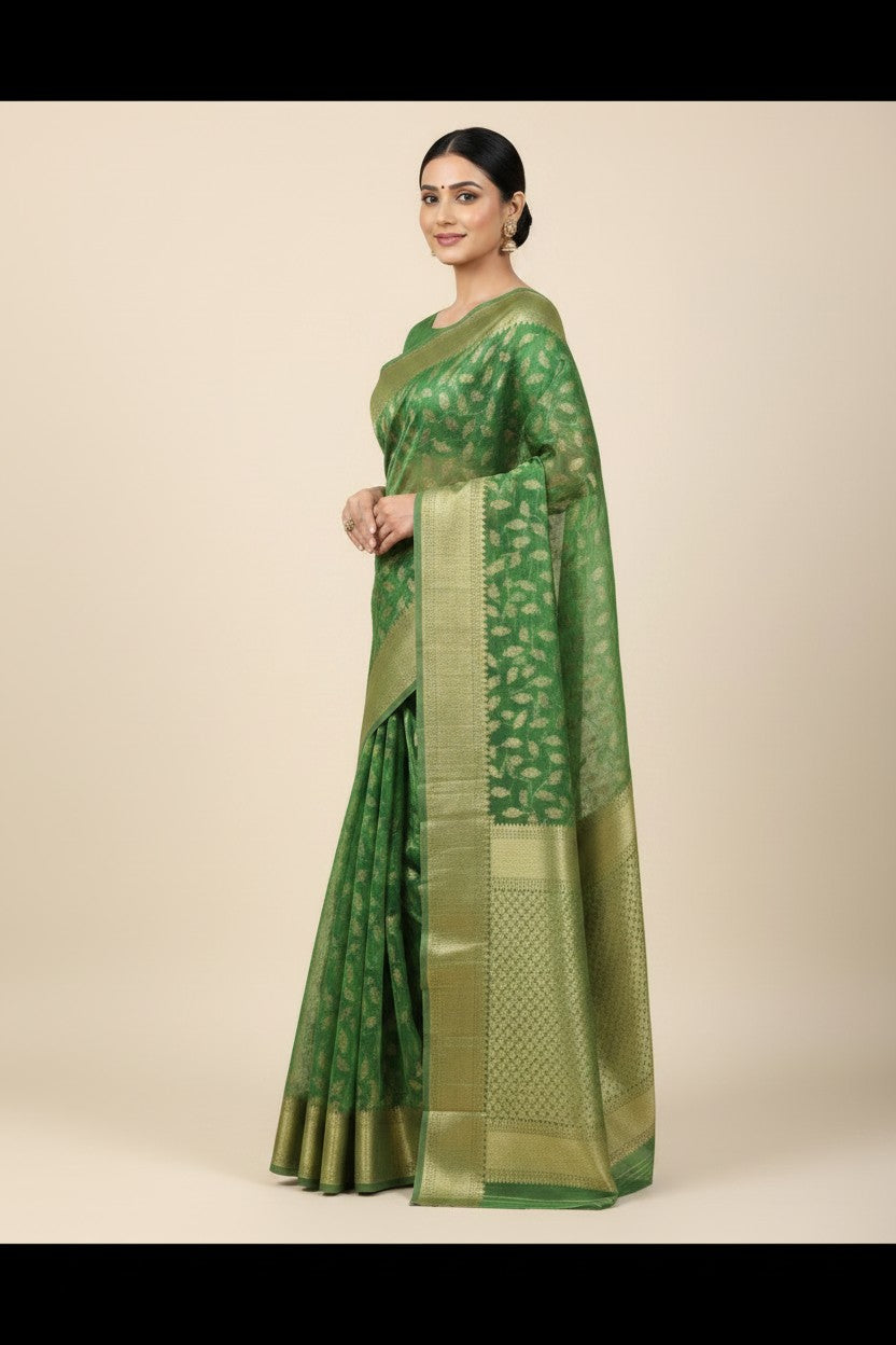 Heritage Zari Cotton Banarasi Saree - Rangoli Sarees
