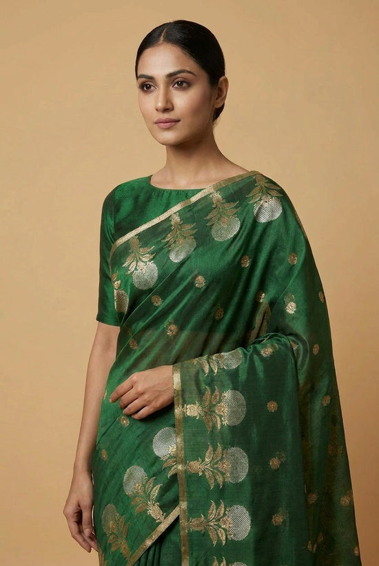 Cotton Banarasi Saree with Cotton Zari by Rangoli