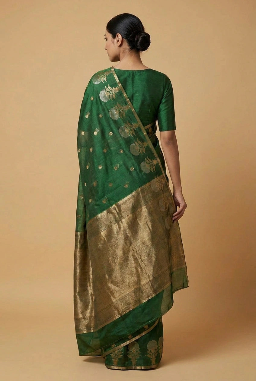 Cotton Banarasi Saree with Cotton Zari for Daily Festive