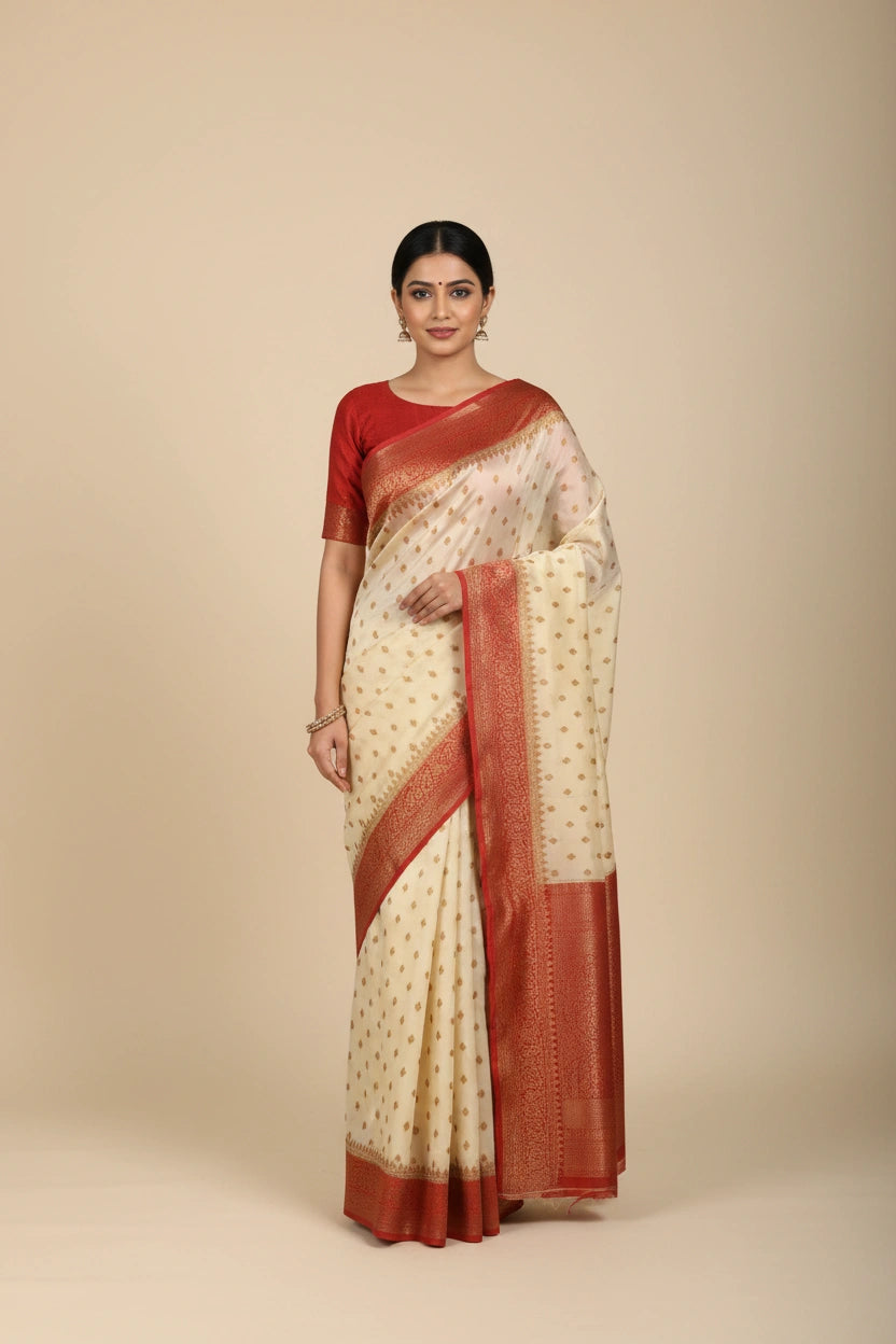 Heritage Zari Dola Silk Banarasi Saree - Rangoli Sarees