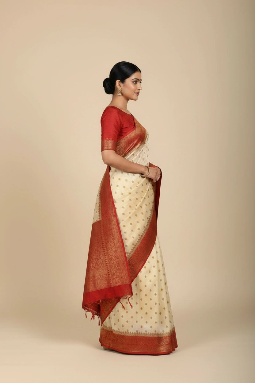 Heritage Zari Dola Silk Banarasi Saree - silk Indian ethnic wear by Rangoli