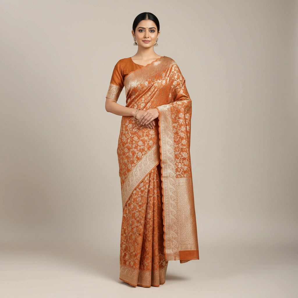 Banarasi Pure Cotton Saree with Traditional Woven Motifs