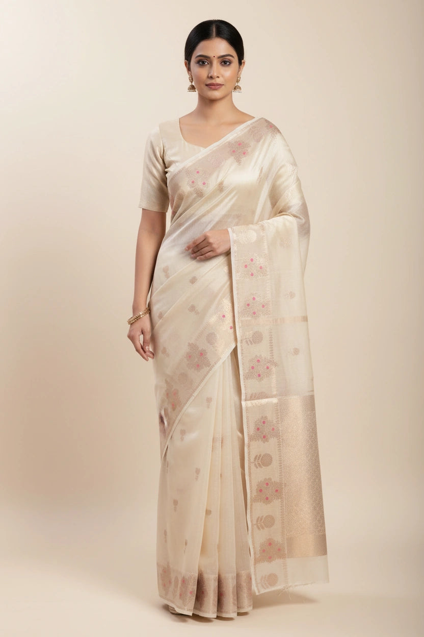 Heritage Cotton Banarasi Saree - Rangoli Sarees