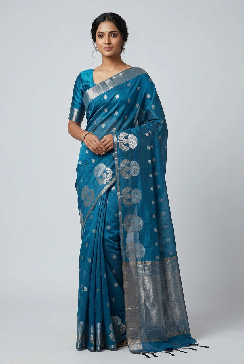Cotton Banarasi Saree with Casual Banarasi for Office Wear