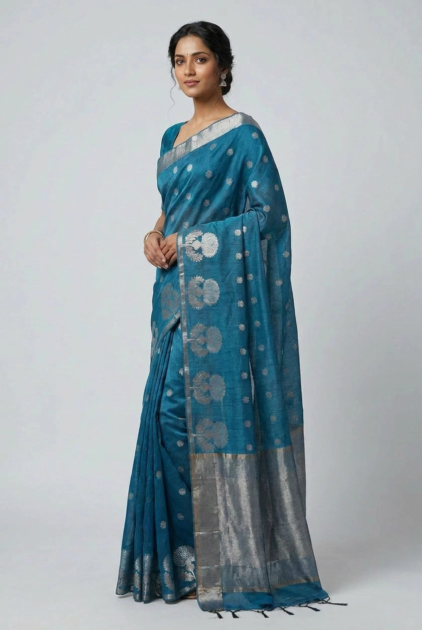 Cotton Banarasi Saree with Casual Banarasi for Office Wear