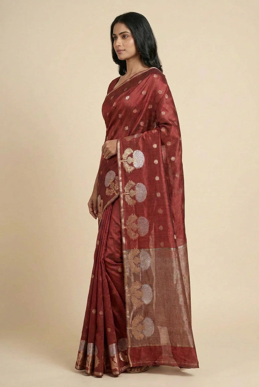 Cotton Banarasi Saree with Casual Banarasi for Office Wear