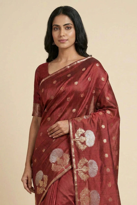 Cotton Banarasi Saree with Casual Banarasi for Office Wear