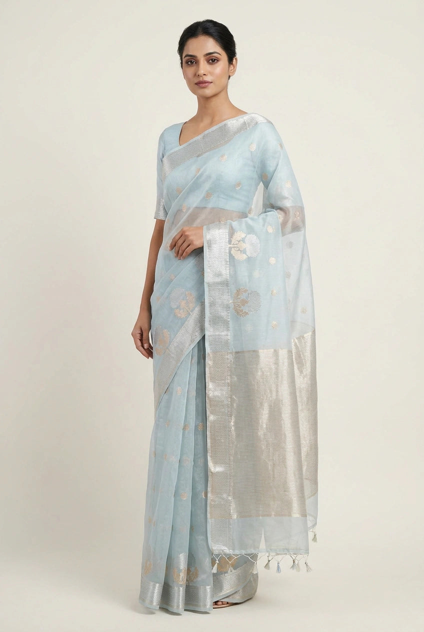 Cotton Banarasi Saree with Casual Banarasi for Office Wear