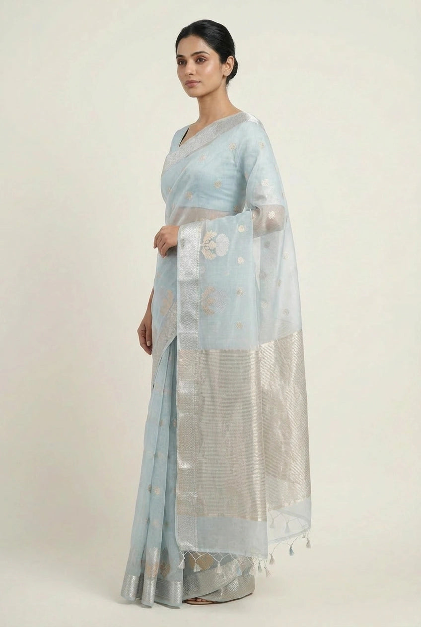 Cotton Banarasi Saree with Casual Banarasi for Office Wear