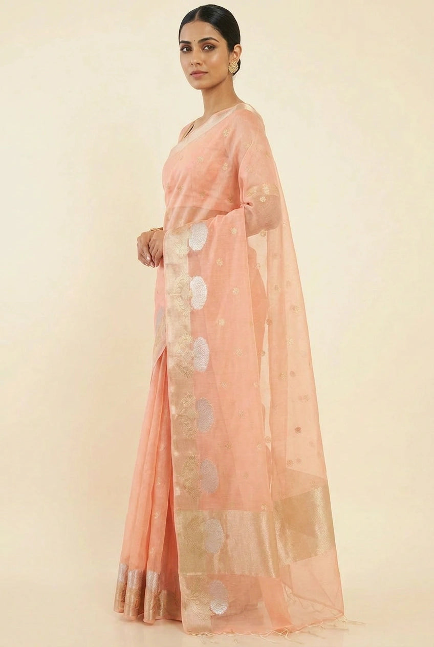 Cotton Banarasi Saree with Casual Banarasi for Office Wear