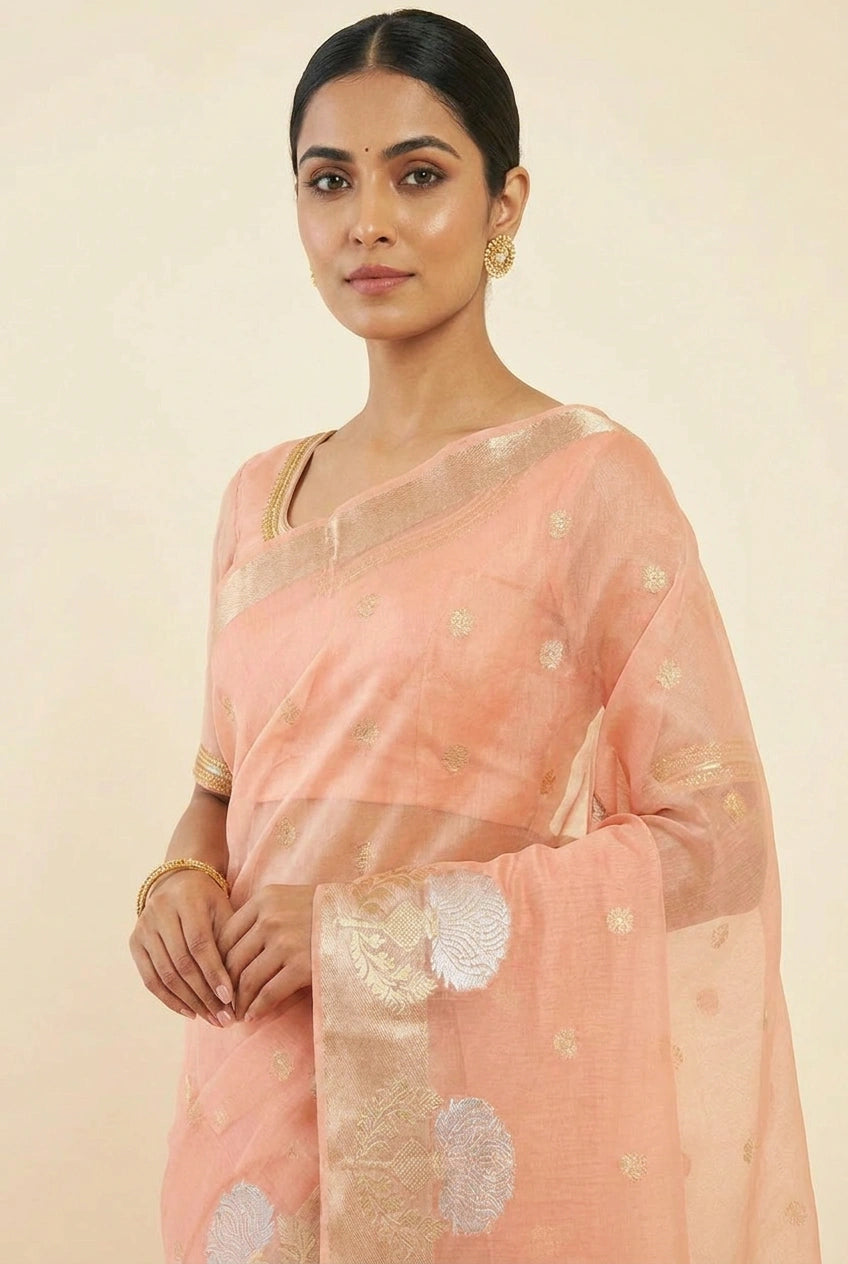 Cotton Banarasi Saree with Casual Banarasi for Office Wear