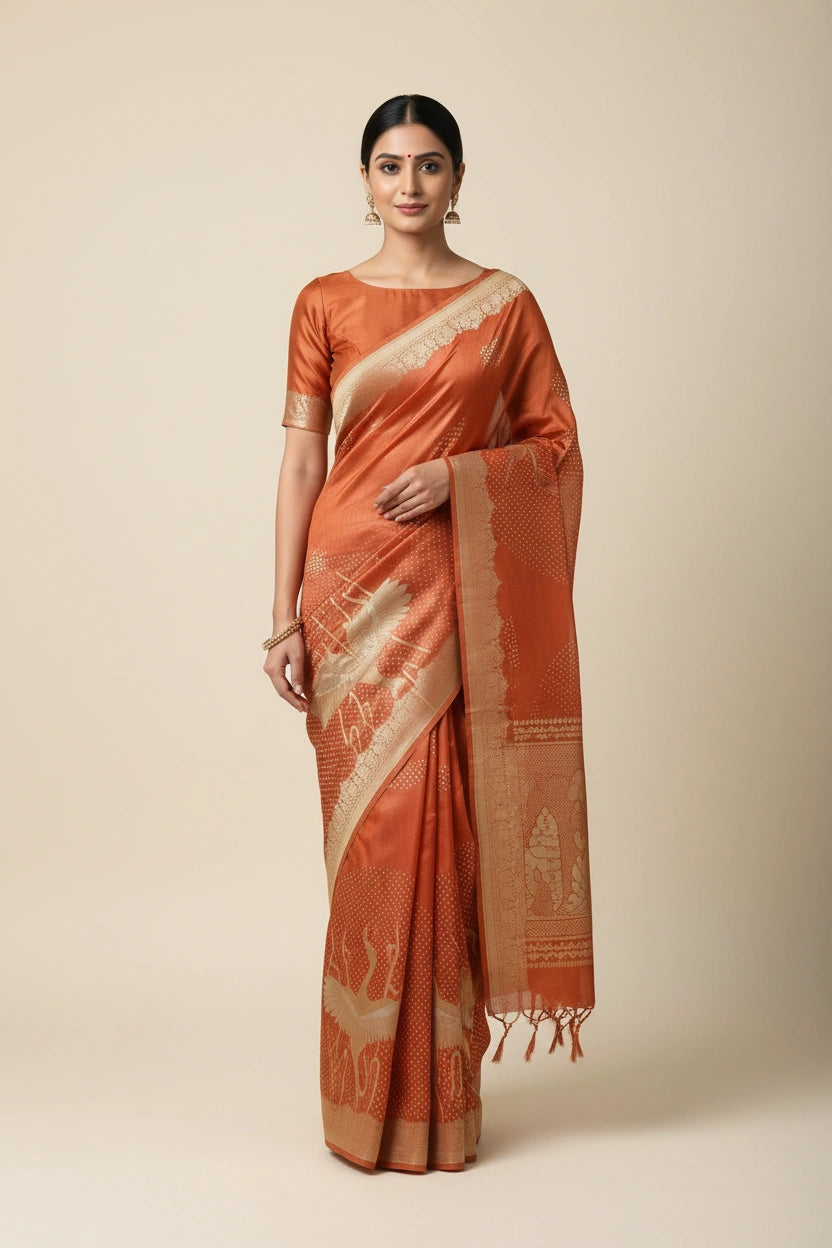 Banarasi Mashru Silk Saree with Intricate Zari Work | Rangoli