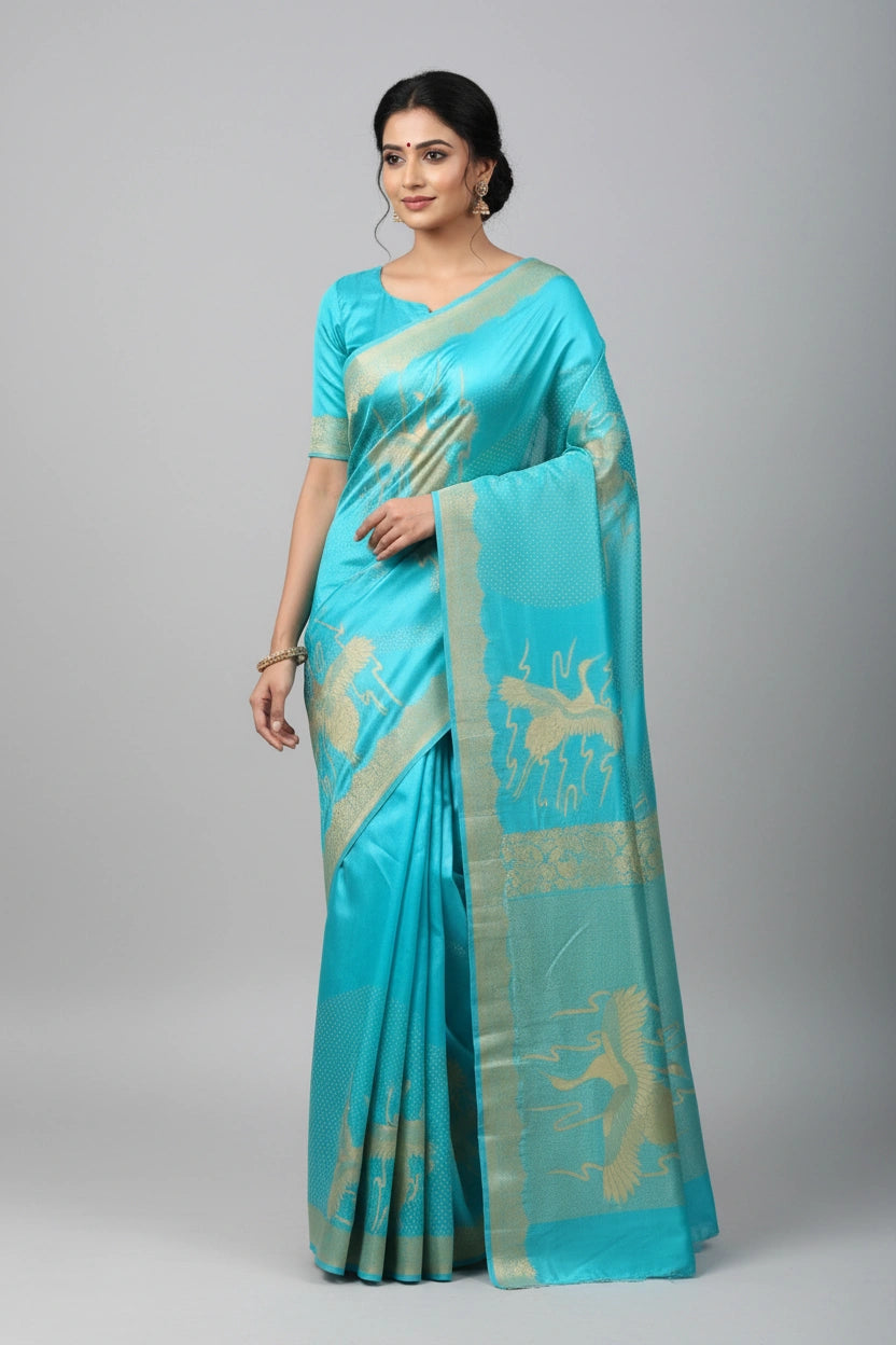 Banarasi Mashru Silk Saree with Intricate Zari Work | Rangoli