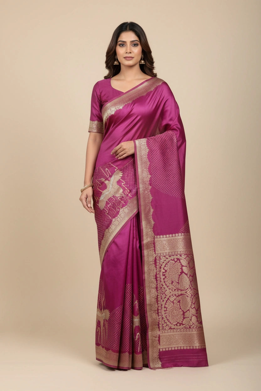 Banarasi Mashru Silk Saree with Intricate Zari Work | Rangoli