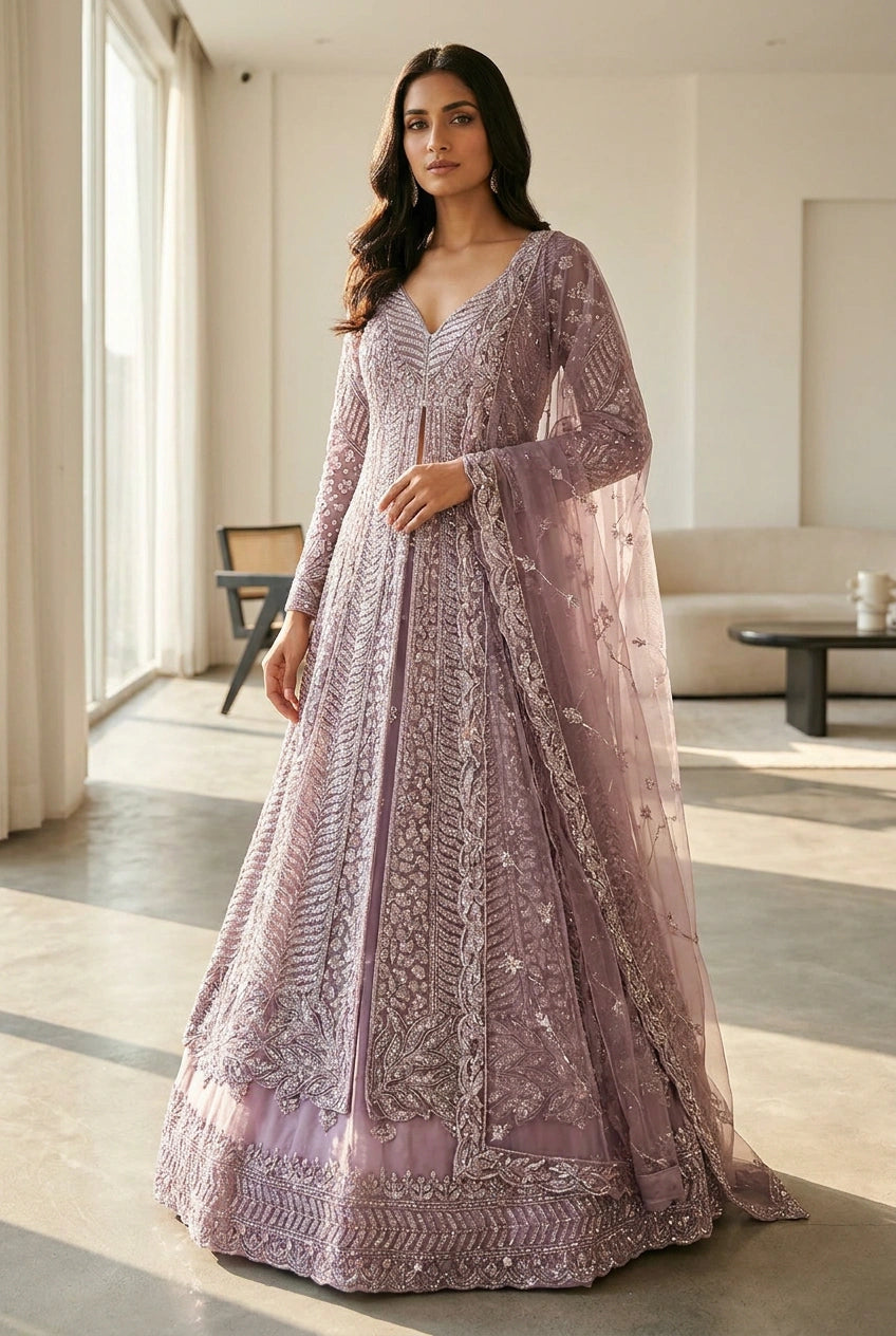 Heavy Embroidered Lehenga Achkan– Sangeet & Wedding Wear