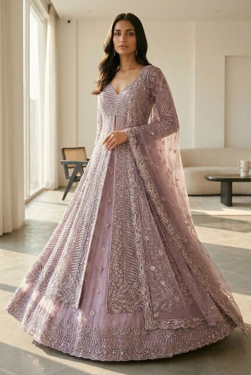Heavy Embroidered Lehenga Achkan– Sangeet & Wedding Wear
