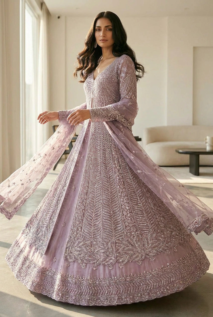 Heavy Embroidered Lehenga Achkan– Sangeet & Wedding Wear